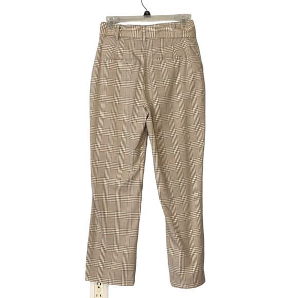 Joie Plaid Capri Crop Belted Pants Stretch Waist Gray Check Size 2 - Picture 2 of 6
